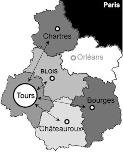 Map of Centre region of France