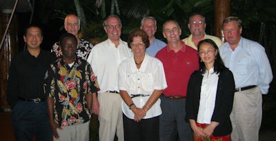 Østensen (far right), Pettersson (fourth from the left), and WHO staff members are shown here at the Project Team Suva.