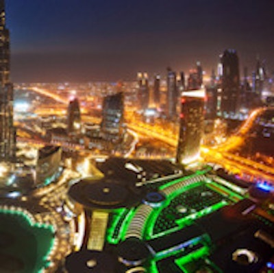 An aerial view of Dubai.