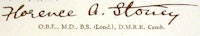 Florence Stoney's signature.