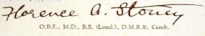 Florence Stoney's signature.