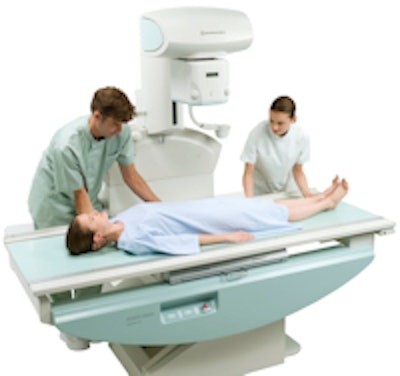 The Flexavision F3 digital radiography/fluoroscopy system has a portable dynamic flat-panel detector with a field-of-view measuring 35 x 43 cm. (Provided by Shimadzu)