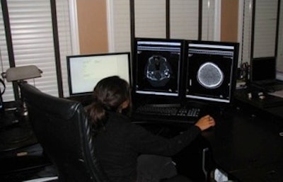 Peer review radiologist at work. All images courtesy of Real Time Medical.