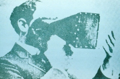 Early fluoroscope operators made sure their machines were warmed up by checking to see if their finger bones appeared in the scope