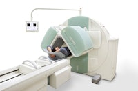 When fused with MRI, images from a SPECT system like this can improve the assessment of segmental gastrointestinal transit time by facilitating accurate delineation of tracer anatomically. Image courtesy of Siemens Healthcare.