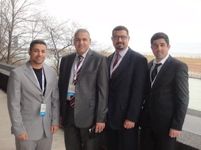 Smiling again: Iraqi radiologists are looking forward to a brighter future. From the left are Dr. Zaid A. Hussein, Dr. Hazim Al-Janabi from Bagdhad, Dr. Ahmad Al-Shamssie, and Dr. Hani Salmo.