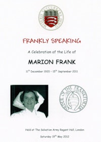 Left: A book about Marion Frank. Right: A special program was printed for last Saturday's memorial event.