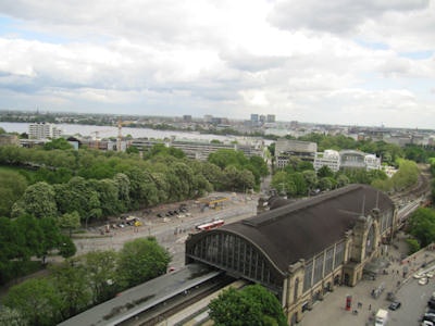 View from the Congress Hotel of the railway station 'Dammtor' to downtown Hamburg and the outer Alster (AuĂźenalster), a famous recreational area within the heart of Hamburg, the host city of the DRK. Image courtesy of Dr. Matthias Dietzel.