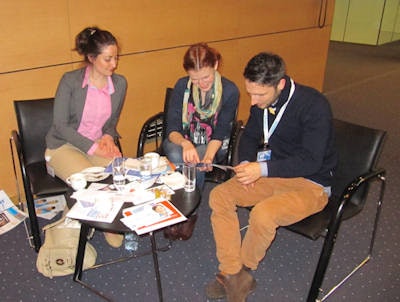 'Where do we go next?' Residents take a break between sessions. The program was packed with countless scientific and educational presentations covering all aspects of general radiology and numerous subspecialties such as pediatric radiology. Image courtesy of Dr. Matthias Dietzel.