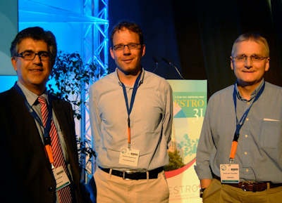 Session speakers Dimos Baltas, Martijn Engelsman, and David Thwaites.Image courtesy of Tami Freeman.
