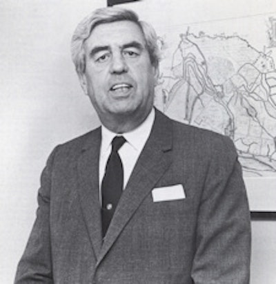 Left: This portrait of Carl Puylaert was given to him on his farewell from his department on 19 June 1987. All images courtesy of Dr. Kees Vellenga. Right: Carl Puylaert proudly wore the tie of the Utrecht University during his retirement from his department in June 1987.