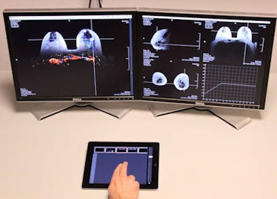 Two-finger sliding allows for stacking (up/down motion) and adjustment of color overlay (left/right motion).