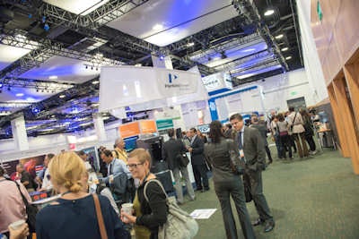 The exhibit hall at the WMIC in Dublin proved a busy place, highlighting the growing interest in molecular imaging.