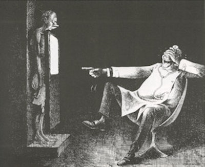 Fig. 5: Radiologist and patient, by Claude Serre.
