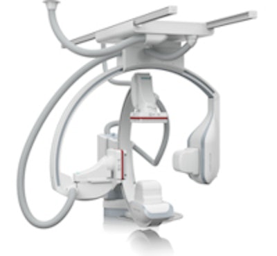 Artis Q.zen. The red stripe denotes the system's crystalline silicon detectors.