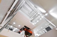 The modern design of the 400-bed Norwegian Radium Hospital contributes to the high-tech feel of the center.