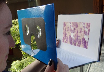 When seen through the special viewer, the book's stereoscopic pictures appear in 3D. All images courtesy of Dr. László Tabár.