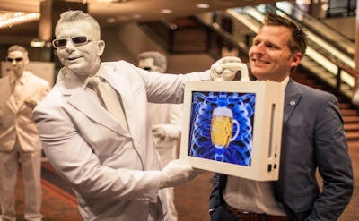 'Die weissen Männer,' or the white men, entertained DRK attendees at the social get together on the opening day of the congress. Image courtesy of Deutschen Röntgenkongress.