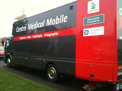 The bus provided a secure environment away from the glare of the media for timely diagnoses and treatment during the Tour de France.