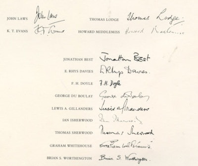 Signatures of professors of radiology who celebrated Steiner's contributions to academic radiology.