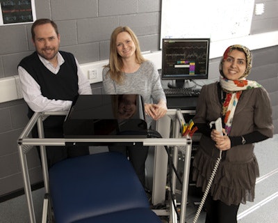 Ben Varcoe with project manager Leanne Burgin and PhD student Shima Ghasemi Roudsari.