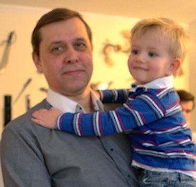 Family life is very important to Sinitsyn. In these photos, he is shown with his mother, Raisa, and his older grandson, Dima. His younger grandson is called Kirill.