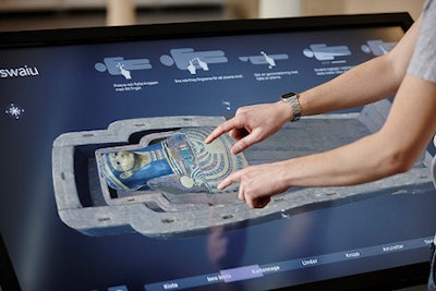 Visitors to Stockholm's Medelhavsmuseet can now digitally unwrap the mummy of an Egyptian priest. Data from the CT and 3D surface scanning have been combined in Inside Explorer -- an interactive visualization touch table developed by Interactive Institute Swedish ICT. Inside Explorer creates a photorealistic digital representation of the mummy that allows the visitors to explore all the layers of the mummy inside and out -- from the small carvings on the sarcophagus to the anatomy -- as well as the artifacts wrapped together with the body. Image courtesy of Interactive Institute Swedish ICT.