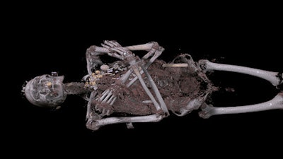 The mummy of Neswaiu, who lived in the third century B.C. at the temple of the god Montu in Thebes (modern-day Luxor), was captured in 3D using a combination of dual-energy CT scanning, photogrammetry, and laser scanning. His remains were donated to the Medelhavsmuseet in 1928, when it first opened. Image courtesy of Interactive Institute Swedish ICT.