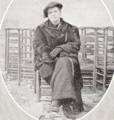 Marie Curie is shown during a visit to Ypres Cathedral.