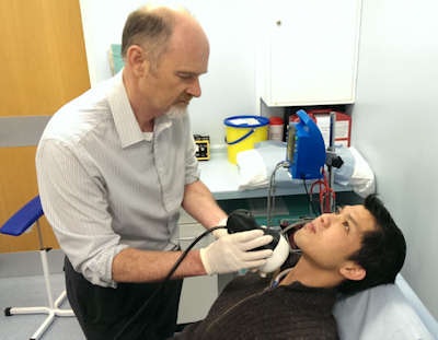 The high-resolution, compact, hybrid gamma/optical camera in use. Image courtesy of Sarah Bugby.