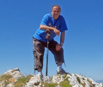 Dr. JosĂ© Luis del Cura RodrĂguez is a keen mountaineer. He is shown here on top of Lezizagoa (1,348 meters high) in Navarre province, Northern Spain.