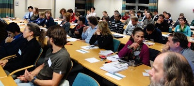 Around 60 attendees from around the world attended the 4D Treatment Planning Workshop, an annual event held this year in the U.K. Image courtesy of Antje-Christin Knopf.