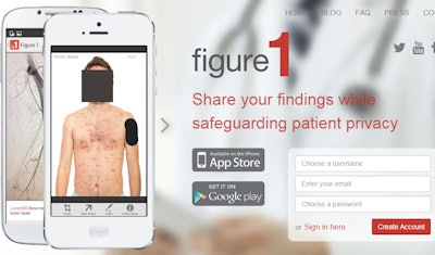 Figure 1's automatic face-blocking feature detects faces and blocks them, and the manual block feature allows a user to quickly and easily block anything else that might identify a patient.