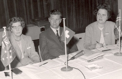 From left to right: Marion Frank, Ernest Hutchinson, and Kitty Clark.