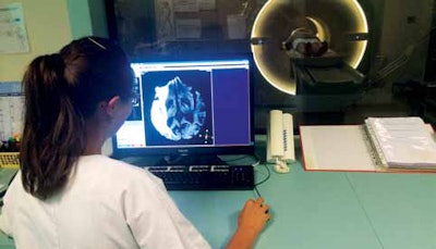 MRI acquisition in a university hospital with a stroke unit, sending data to a teleimaging center for expert discussion of thrombectomy. Image courtesy of JFR.