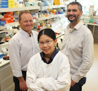 Study co-authors, left to right: Michael Lerch, Sianne Oktaria, and Moeava Tehei from Illawara Health and Medical Research Institute (IHMRI), University of Wollongong.