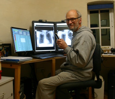 Flexible home-working can reduce reporting delays caused by a shortage of imaging specialists, Dr. Richard Harries said.