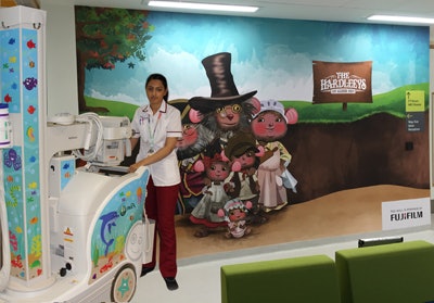 The Hardleeys greet patients in the Alder Hey Radiology Department. Image courtesy of diagnostic pediatric radiographer Marium Rasheed.