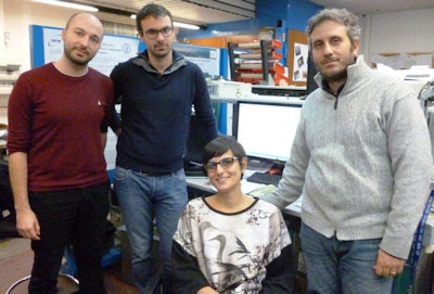 Members of the dosimetry group of the SYRMA-CT project (from left to right): Christian Fedon, Antonio Sarno, Francesca Di Lillo, and Giovanni Mettivier.