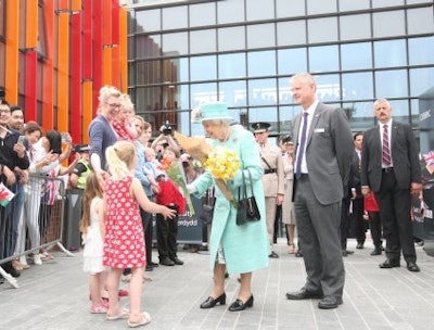 The royal visitors were greeted by crowds of well-wishers on their arrival and departure from CUBRIC, including children from Grangetown Primary School invited by the university as part of one of its flagship engagement projects. Image courtesy of Cardiff University.