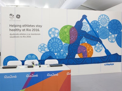 Ready for business: The reception desk at the polyclinic.