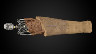 The mummy of the priest Ankhhor has been explored. Thanks to the new visualization, details about his pathology were made clear, giving vital clues about his age and health, as well as details of how the mummification took place and specifically the processes it entailed. All images courtesy of Interspectral.