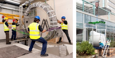 Installation of the integrated MR-linac at the Netherlands Cancer Institute in Amsterdam.