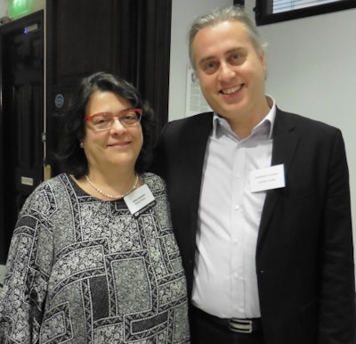 Harry Tsoumpas with Dimitra Darambara, chair of the IOP Medical Physics Group.