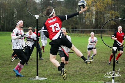 A quidditch team consists of 21 players, with seven on the field at any one time. Photo by Stephan Kim. All images courtesy of Quidditch Canada.