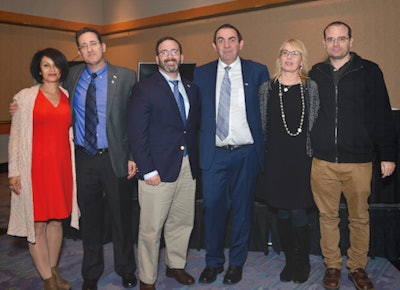 Speakers at Tuesday's session, Israel Presents: Radiology in Israel -- Experience from the Land of Innovation. The aim was to promote understanding and collaboration with other nations. From left to right: Drs. Sigal Tal, Arnon Makori, S. Nahum Goldberg, Jacob Sosna, Yael Inbar, and Eyal Klang.