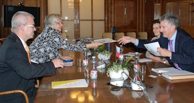 Vymazal (left) learned a great deal from the two years of political meetings, interactions, and discussions. Images courtesy of Lenka Blažková, Ministry of Health, Czech Republic.