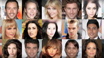 Examples of generated realistic high-resolution images of fake celebrities.