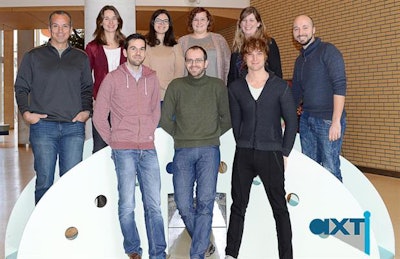 Lead author Ioannis Sechopoulos (back, far left), first author Marco Caballo (front, far right) and other members of the Advanced X-ray Tomographic Imaging (AXTI) group at Radboud University Medical Center.