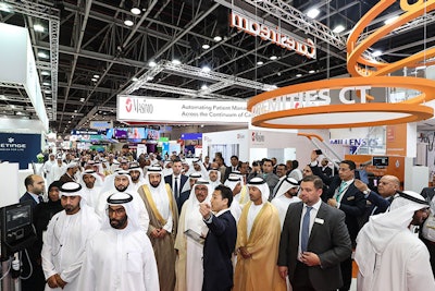 Sheikh Hamdan Bin Rashid Al Maktoum tours the vast technical exhibition area during the opening day of Arab Health 2019. All images courtesy of arabhealthonline.com.